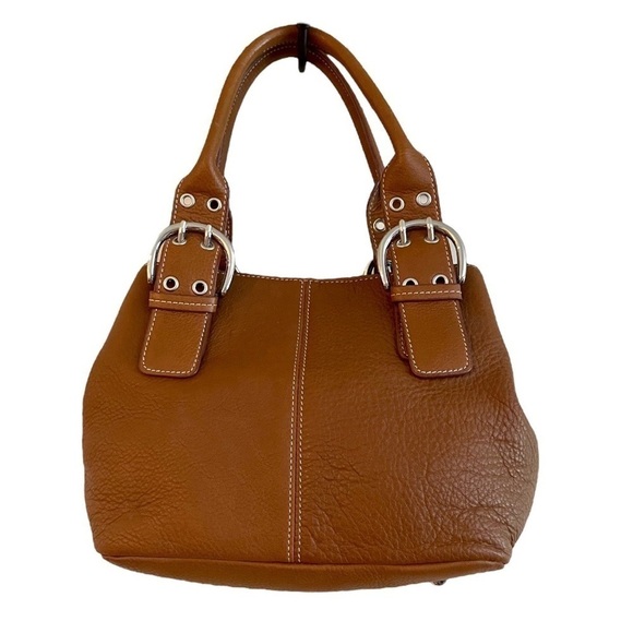 TIGNANELLO, NWOT, STYLISH BROWN LEATHER TOTE WITH DOUBLE HANDLES. - Picture 2 of 9